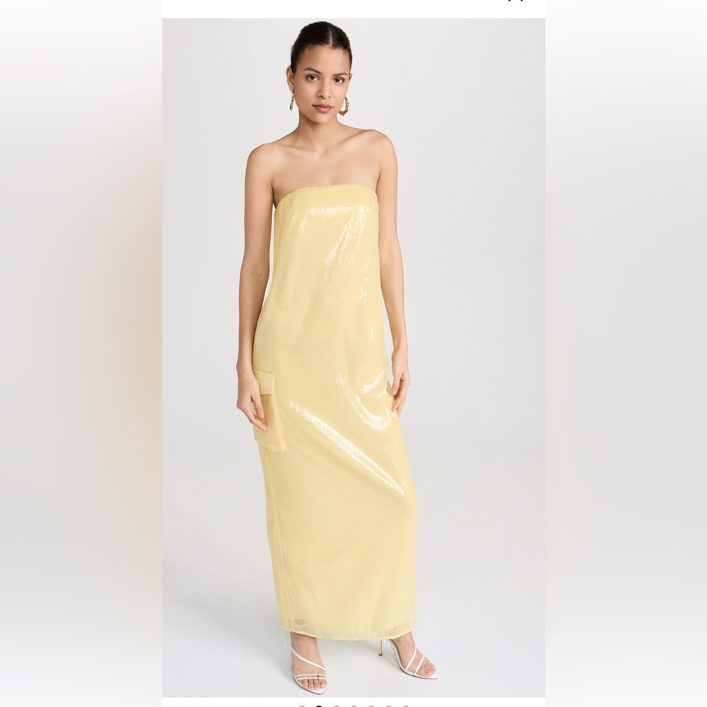 STAUD Casey Sequin Strapless Dress 00